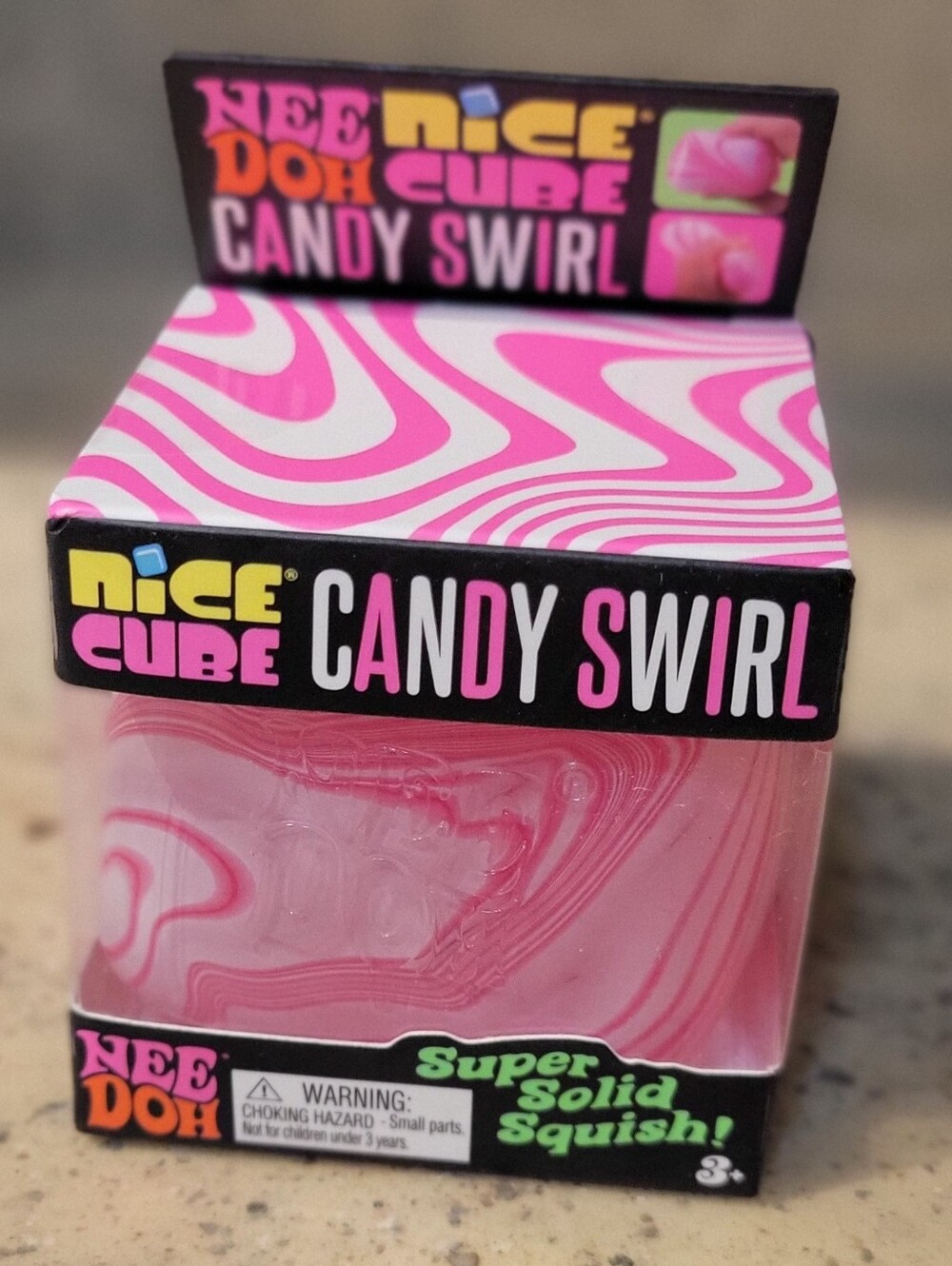 NeeDoh Nice Cube Candy Swirl Squishy New in Box Rare Authentic